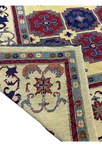 Backside of 13'3 x 16'2 Afghan Rug displaying the high-quality hand-knotted construction and wool material.