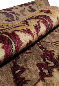 Rolled wool texture of Afghan Chobi Rug highlighting hand-knotted craftsmanship