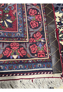 Backside of Persian Bijar Rug showing fine knot density and handwoven craftsmanship