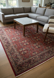 6'8 x 9'2 floral all over Bijar iron rug