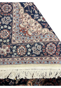 Back view of Persian Tabriz rug showing tight, even knotting and fine wool foundation typical of high quality Tabriz weaving