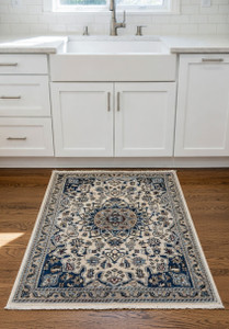 Hand knotted 3 x 4'7 Persian Nain rug