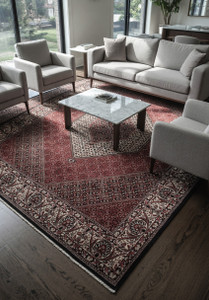 Full view of a large Persian Bijar iron rug