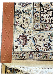 2'9x17 Persian Nain 6La Habibian runner wool silk cotton foundation full backside view