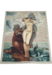 3'6 x 5 Antique pictorial tapestry | goblin wall hanging rug