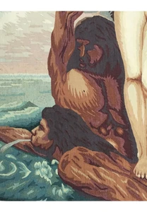 3'6 x 5 Antique pictorial tapestry | goblin wall hanging rug