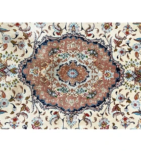 3'8 x 5'3 Persian Tabriz 50 Raj Wool & Silk Rug