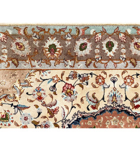3'8 x 5'3 Persian Tabriz 50 Raj Wool & Silk Rug
