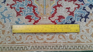 9 x 13 Persian Kerman Corner Medallion Rug