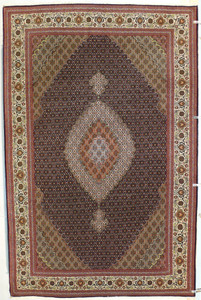 6'6 x 10'3 Persian Mahi Design Tabriz 50 Raj Wool and Silk Rug