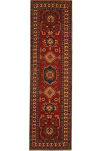 2'6 x 9'4 Caucasian Kazak Runner Rug