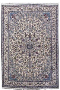 8 x 12 Persian Nain 6 LAA Wool & Silk Rug | signed by master weaver