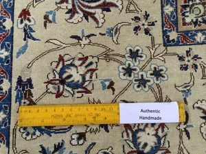 8 x 12 Persian Nain 6 LAA Wool & Silk Rug | signed by master weaver