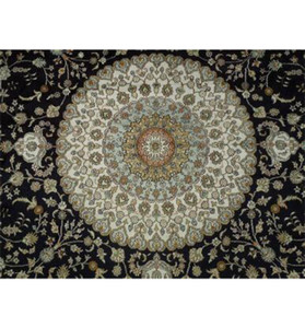 10 x 10 All Silk Oriental Tabriz Round Rug