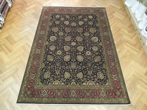 Jaipur Rug 9' x 12' Black Floral Palmets Handmade