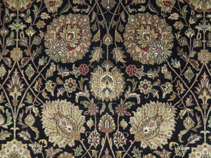 Jaipur Rug 9' x 12' Black Floral Palmets Handmade