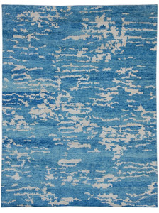 5 x 7 Modern Blue & Gray Handmade Rug