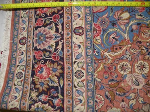 High quality Hand-knotted wool texture of the 6'10 x 10 Persian Bijar rug