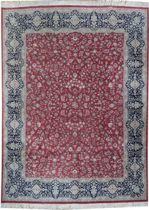 9' x 12' Tomato Red Very Fine Soft Sarouk Traditional Handmade Rug