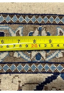 Backside view of Persian Nain rug showing consistent knot alignment and fine weaving quality