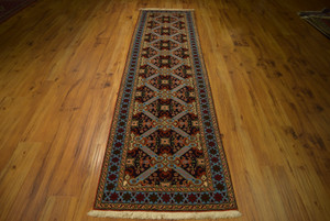 2'5 x 9' Persian Meshkin Runner | All-Over Design