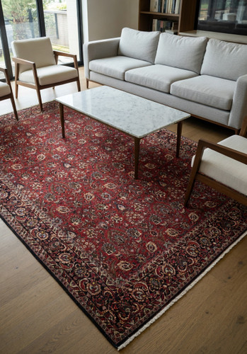 6'6 x 9'6 rare Persian Bijar all over iron rug