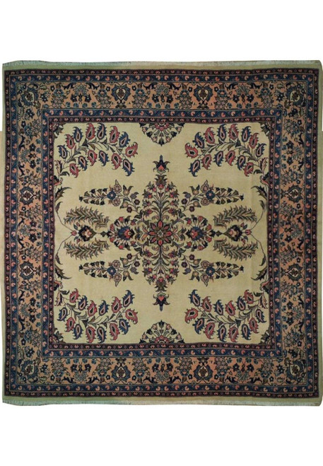 7 x 7'7" Persian Sarough Square-ish Rug