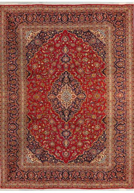 9'8 x 13'3 Persian Kashan Rug 1