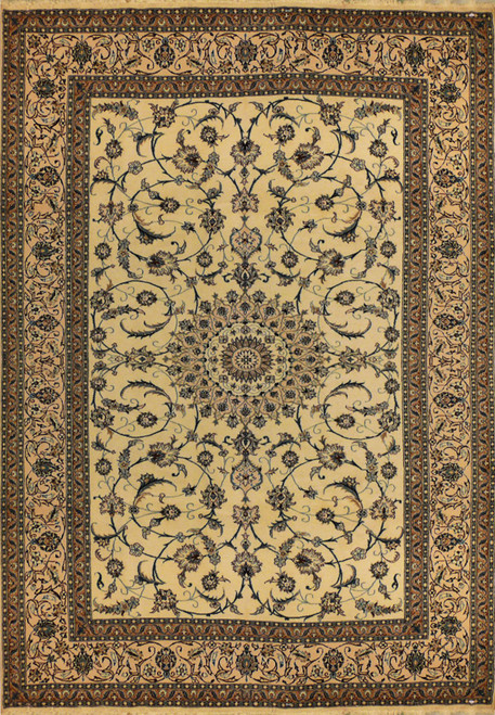 8'2 x 11'6 Persian Nain Dragon Medallion Design Rug