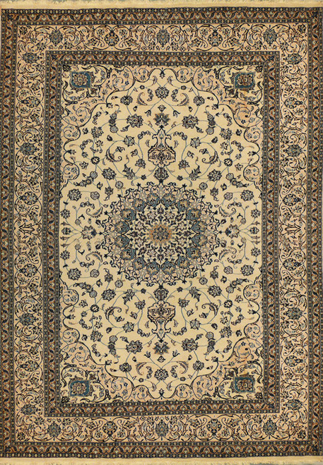 8 x 11'3 Persian Nain Rug Wool & Silk