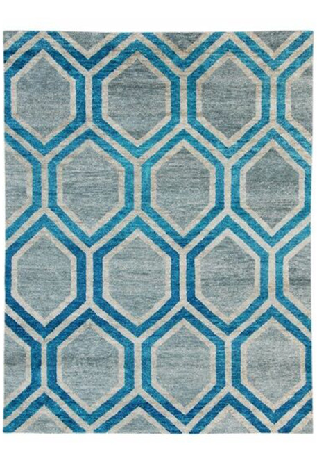 5 x 7 Modern Hand Woven Rug Bamboo Viscose Silk TORQOUISE