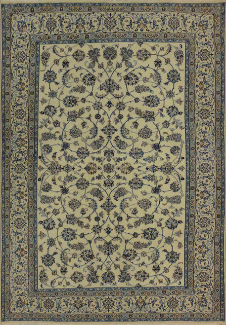 7 x 10 Persian Nain 9 LAA Wool & Silk All-Over Design
