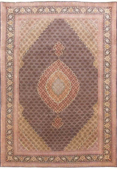 7 x 10 Persian Mahi Design Tabriz 50 Raj Wool and Silk Rug