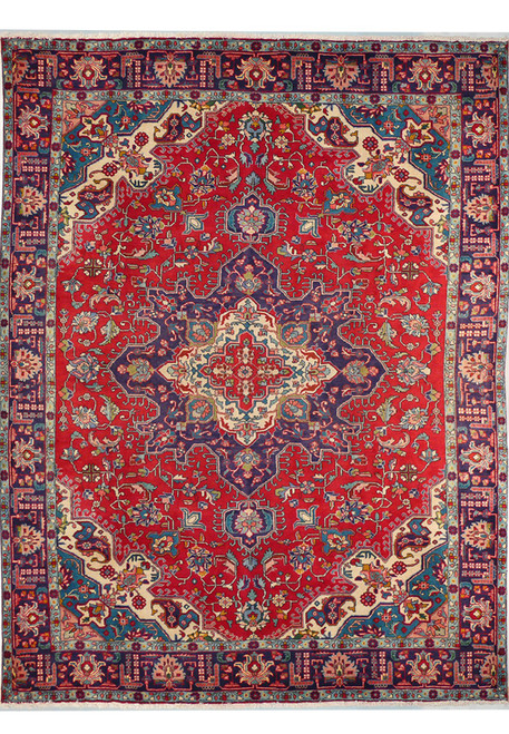 10 x 13 Geometric Tabriz Persian Rug