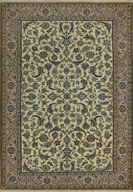 7 x 10 Persian Nain 9 LAA Garden All-Over Ivory Design Rug
