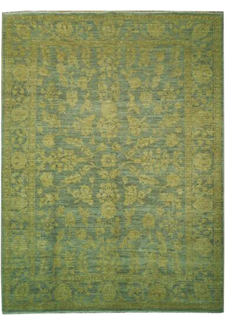 6 x 8 Peshawar Chobi Antique Look Rug Pale Light Blue