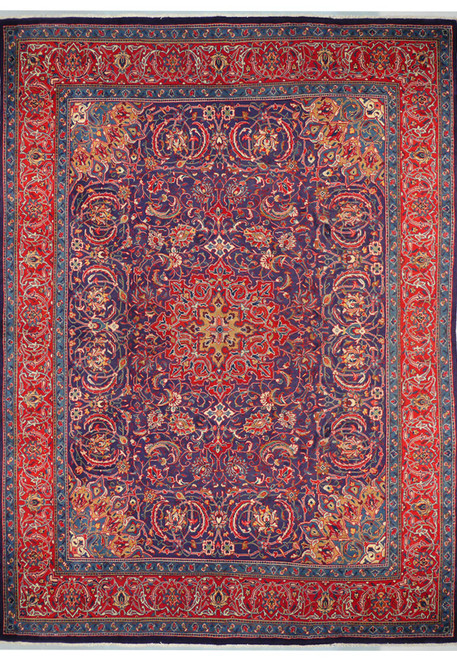 10x13 Persian Mahal rug with floral design on red background