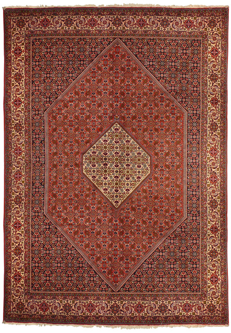 Full view of 8'2" x 11'8" Persian Bijar Rug showcasing intricate design