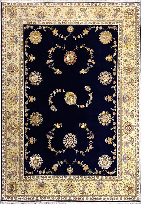 Full view of the 10x13 Persian Tabriz rug showcasing its grandeur and intricate designs