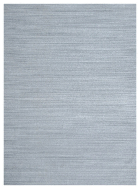 14' x 20' grey modern rug shown flat, solid field with subtle tonal striations, no border