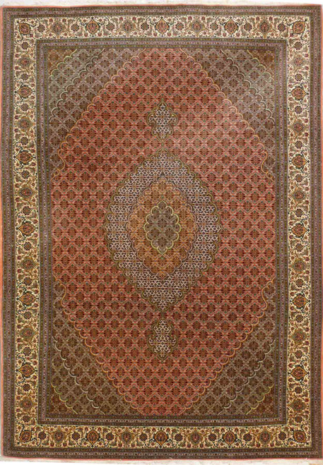 7 x 10  Persian Tabriz 50 Raj Wool and Silk Rug