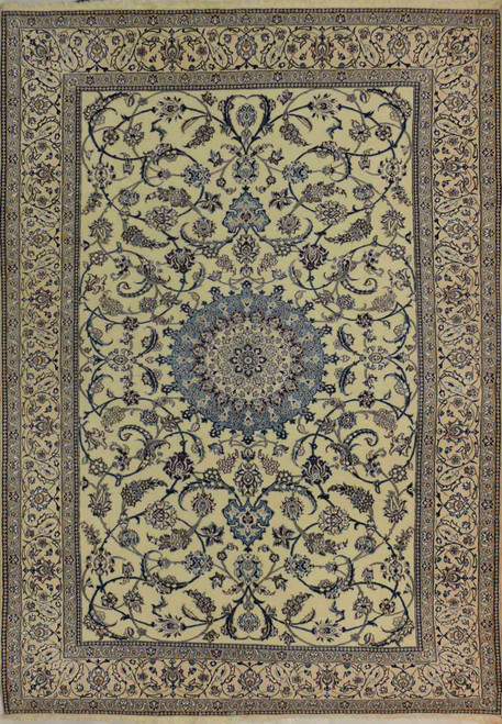 7 x 10 Persian Nain 9 LAA Wool & Silk Rug