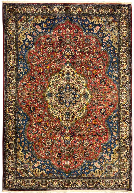 Handmade 7 x 10 Persian Bakhtiar Tribal Rug showcasing a traditional garden design in vibrant colors.
