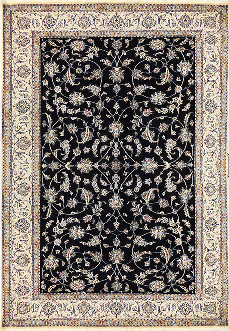 8'2" x 11'6" Persian Nain Rug All-Over Design Navy Blue