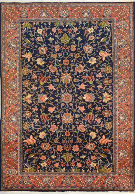 Full view of the 7 x 10 Persian Geometric Farahan rug showcasing its intricate design