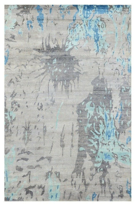 9 x 12 Modern Abstract Design Handmade Silky Rug | *Fire Sale* |