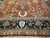 14' x 22'2" oversize wool rug end section with ivory fringe and navy border palmettes