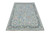 Angled floor view of 12'2" x 15'1" hand-knotted wool Oushak rug in silver gray