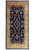 Full view of 8'9" x 19'6" antique Persian Sarough rug with navy field and gold border