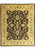 Chocolate brown Chobi Ziegler rug with gold floral border, oversize hand-knotted wool shown from above